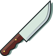 Chef Kitchen Knife. Cutlery. Kitchen Utensils. Kitchenware Knife. Vector graphics to design.