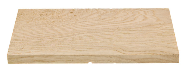 Wooden board isolated on a white background close-up.