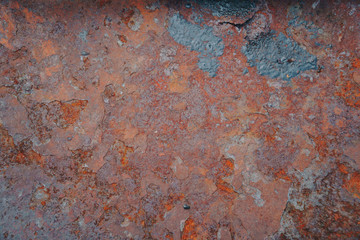 Abstract texture of rusty metal close up