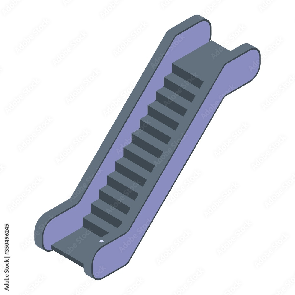Poster subway escalator icon. isometric of subway escalator vector icon for web design isolated on white ba