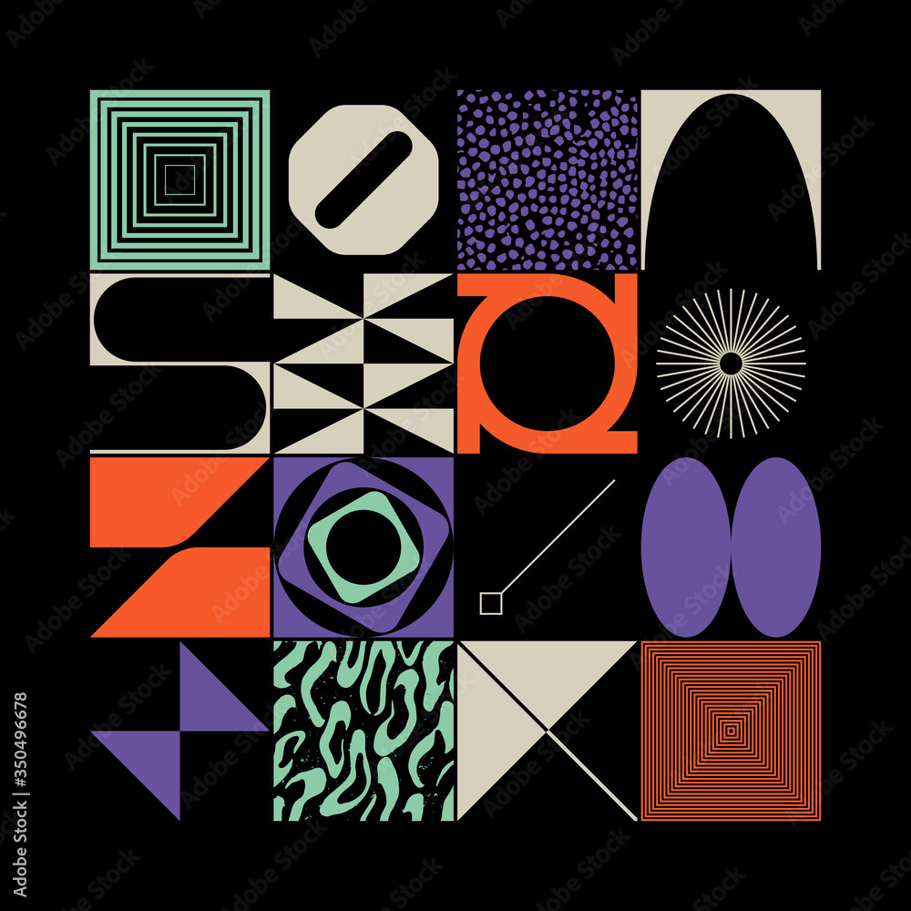 Poster brutalism design abstract vector pattern