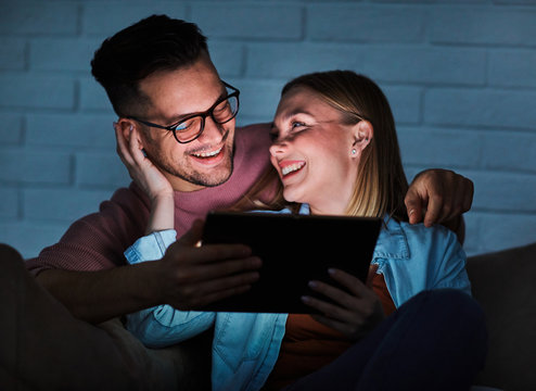 Couple Movie Night Tc Laptop Tablet  Love Watching Entertainment