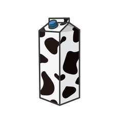 Milk carton with cow pattern isolated vector illustration for International Milk Day on June 1st