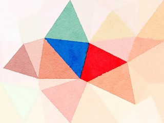 Fototapeta premium Colorful triangles pattern with a rough texture background. Background texture wall and have copy space for text. Picture for creative wallpaper or design art work.