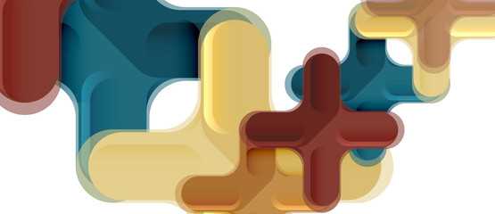 Glossy multicolored plastic style cross composition, x shape design, techno geometric modern abstract background. Trendy abstract layout template