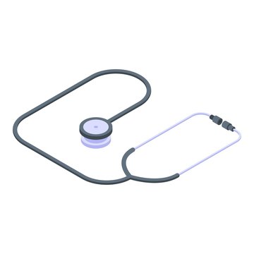 Stethoscope icon. Isometric of stethoscope vector icon for web design isolated on white background