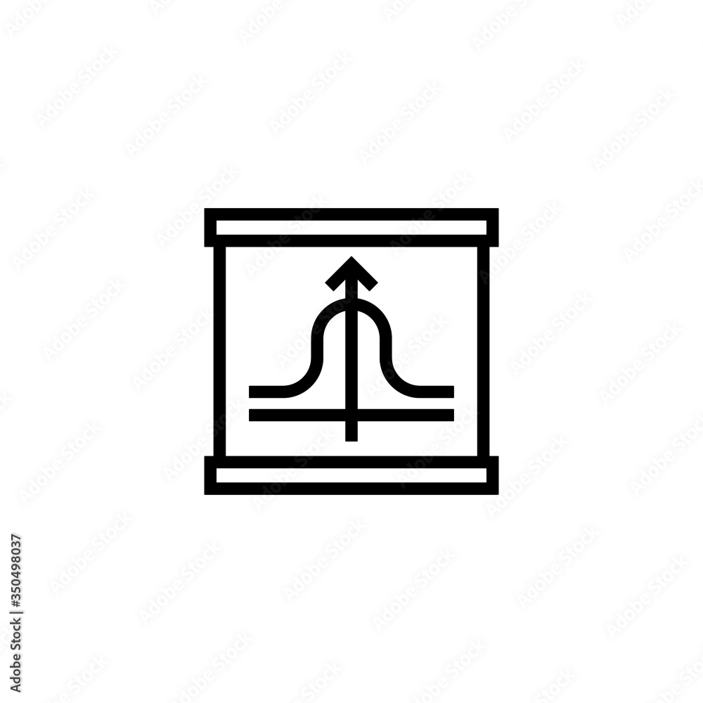 Aufkleber gaussian function vector icon in linear, outline icon isolated on white background