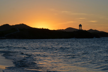 sunset view of the shore in Puerto plato