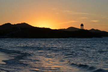 sunset view of the shore, in Domonican repiblic