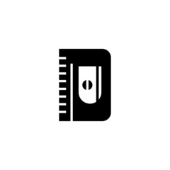 Pencil Sharpener vector icon in black solid flat design icon isolated on white background