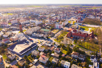 Obraz premium Aerial view of Sroda Wielkopolska