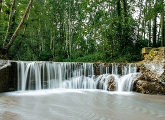 View of river waterfall