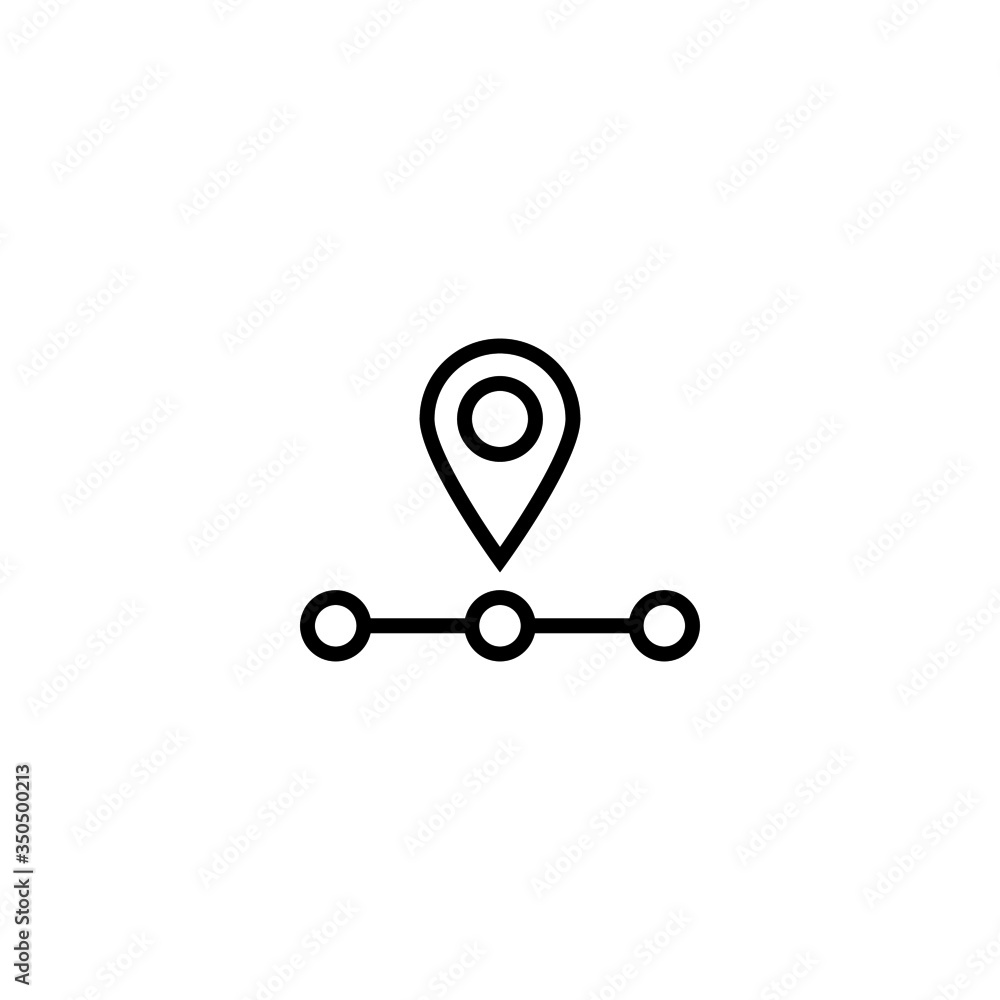 Poster halfway vector icon in linear, outline icon isolated on white background