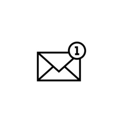 New email vector icon in linear, outline icon isolated on white background