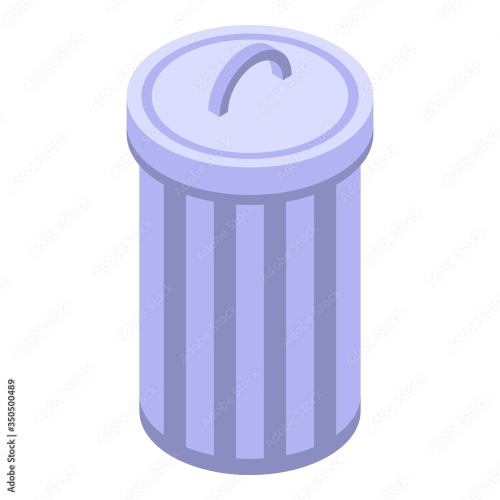 Poster garbage bin icon. isometric of garbage bin vector icon for web design isolated on white background