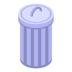 Garbage bin icon. Isometric of garbage bin vector icon for web design isolated on white background