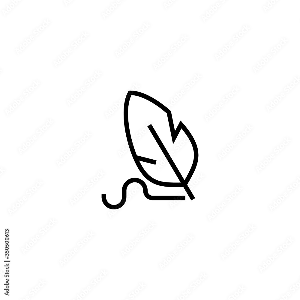 Poster signature vector icon in linear, outline icon isolated on white background