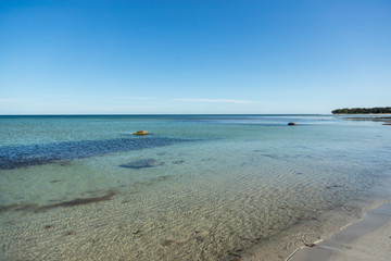 Fototapeta na wymiar Lonely Beach In Danish Bornholm Island