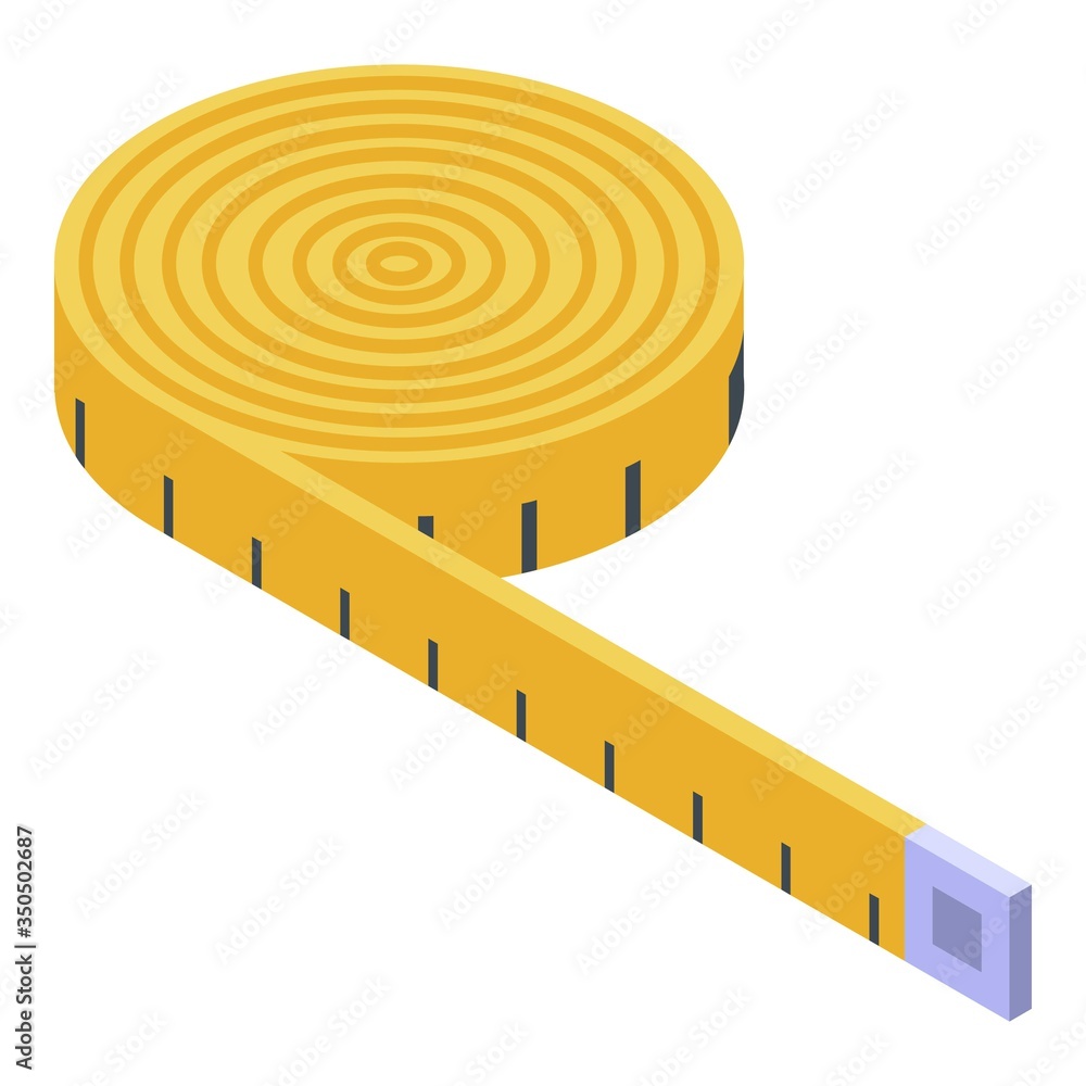 Poster measurement tape icon. isometric of measurement tape vector icon for web design isolated on white ba