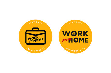 work from home signage icon