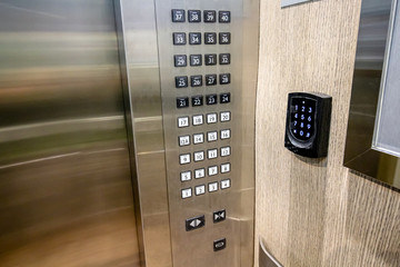 Stainless steel elevator panel push buttons