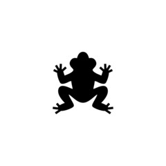 Fototapeta na wymiar Frog vector icon in black solid flat design icon isolated on white background