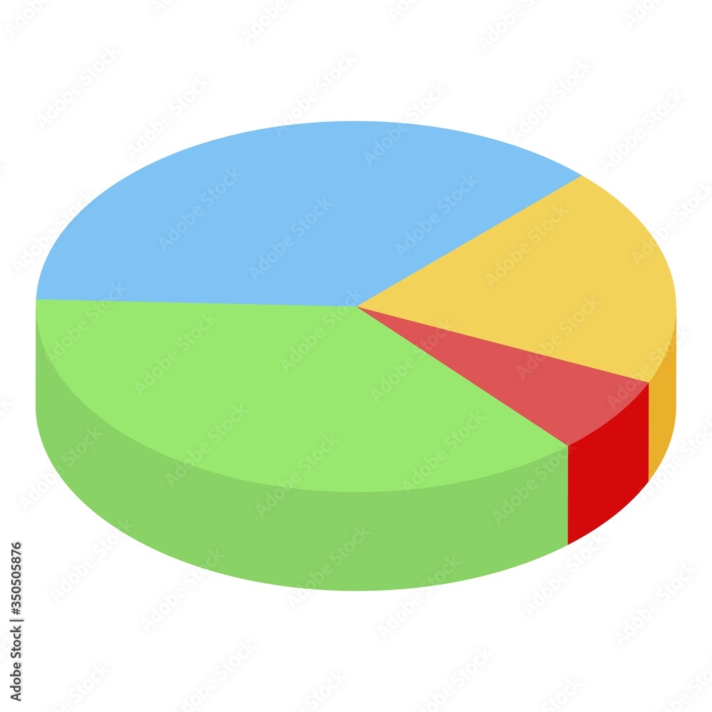 Poster manager pie chart icon. isometric of manager pie chart vector icon for web design isolated on white 