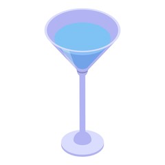 Restaurant blue cocktail icon. Isometric of restaurant blue cocktail vector icon for web design isolated on white background