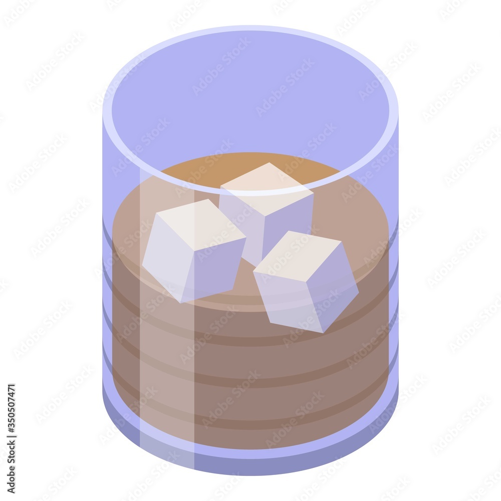 Aufkleber cold ice cube cocktail icon. isometric of cold ice cube cocktail vector icon for web design isolated