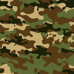 Camouflage seamless pattern.Military background. The print on the fabric. Vector © Alexander