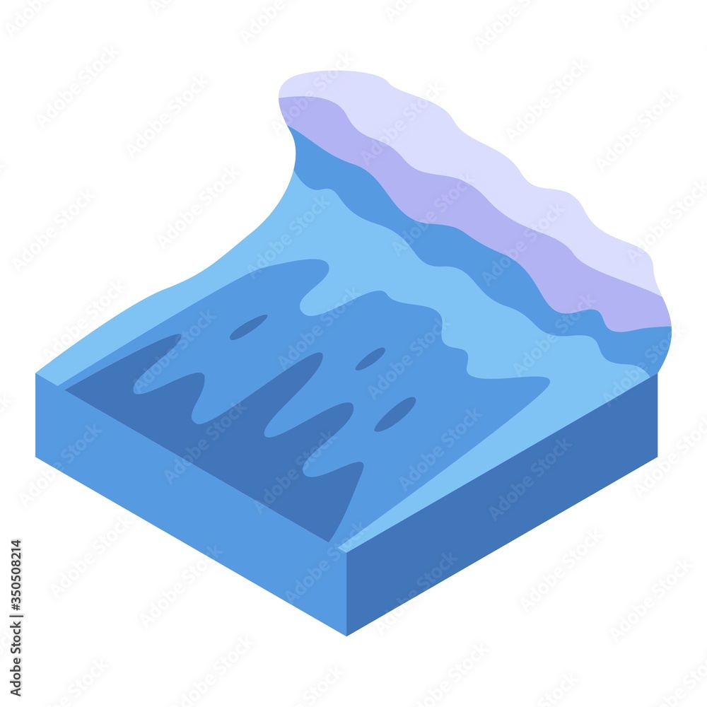Poster flood wave icon. isometric of flood wave vector icon for web design isolated on white background