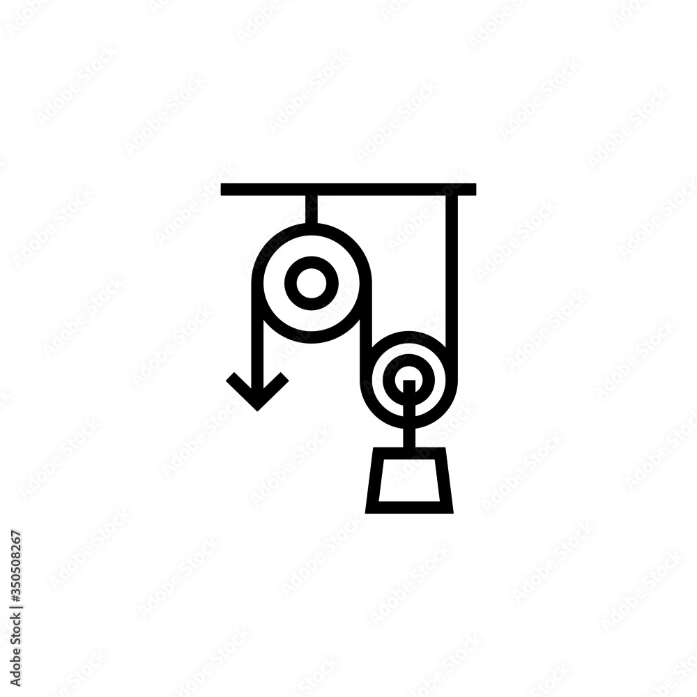 Poster physics vector icon in linear, outline icon isolated on white background