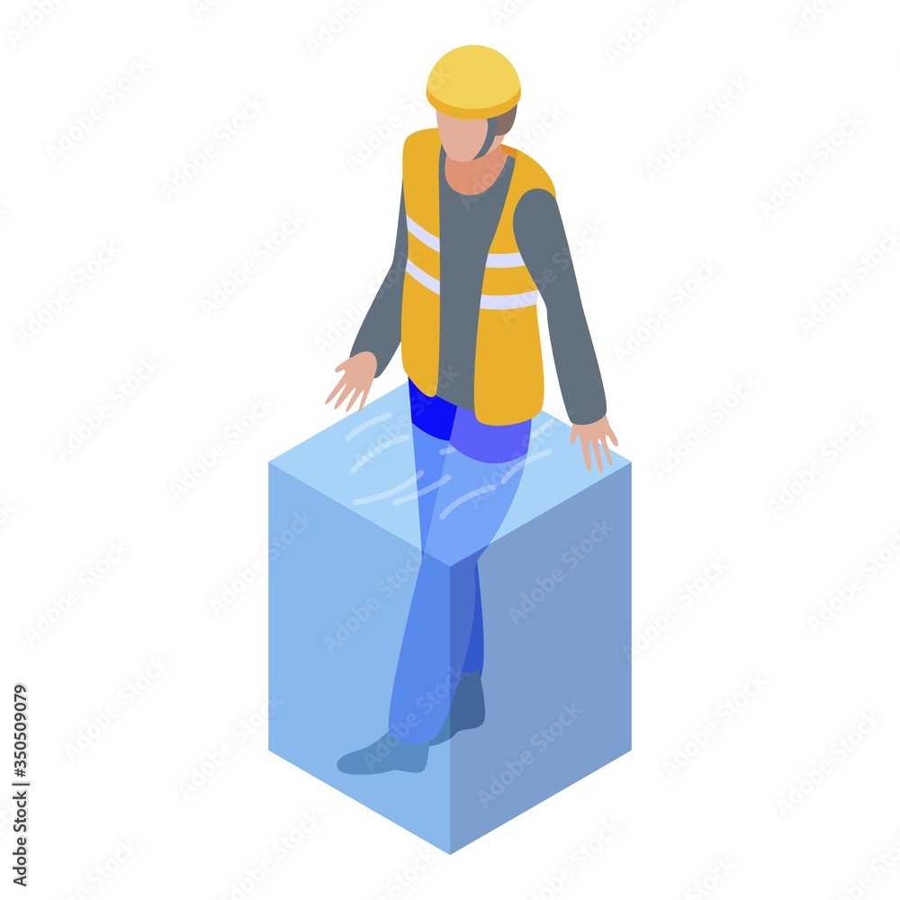 Poster rescue man flood icon. isometric of rescue man flood vector icon for web design isolated on white ba