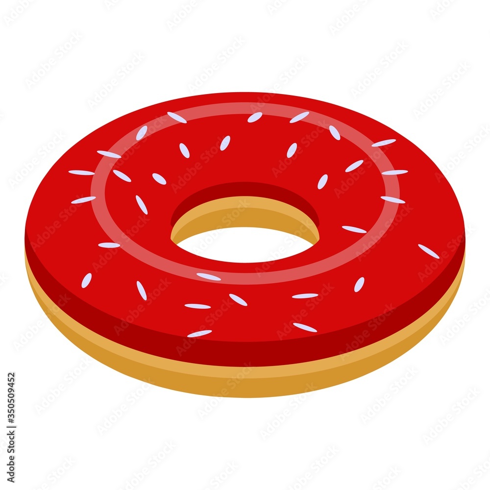 Poster donut icon. isometric of donut vector icon for web design isolated on white background