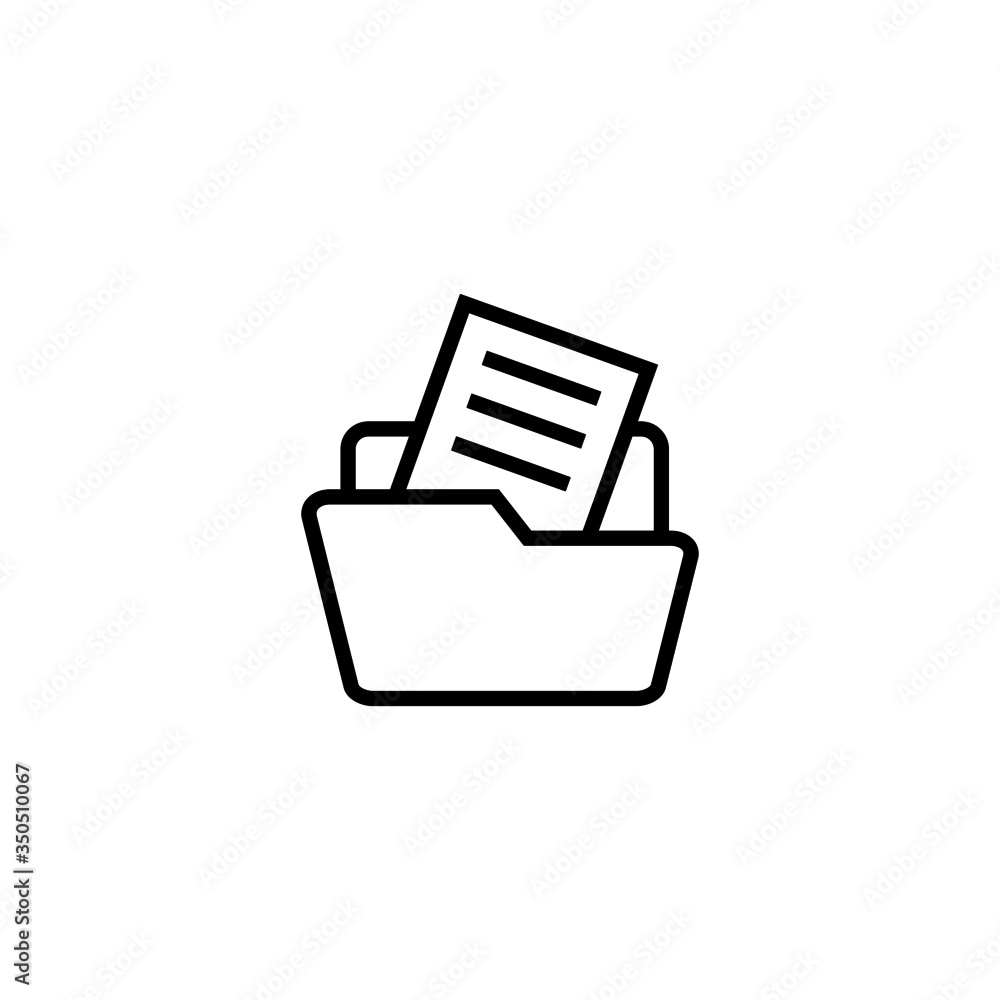 Poster open file vector icon in linear, outline icon isolated on white background