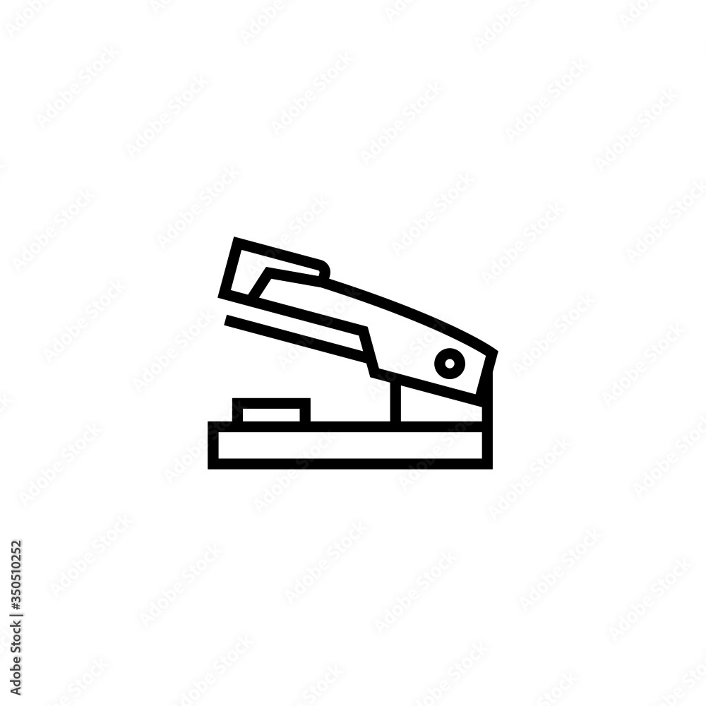 Poster stapler vector icon in linear, outline icon isolated on white background