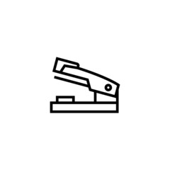 Stapler vector icon in linear, outline icon isolated on white background