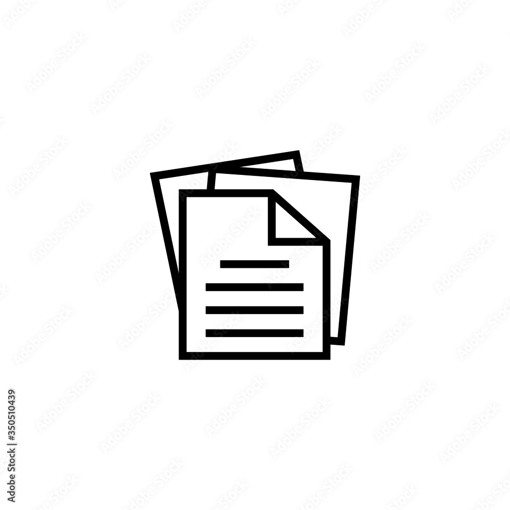 Poster various files vector icon in linear, outline icon isolated on white background