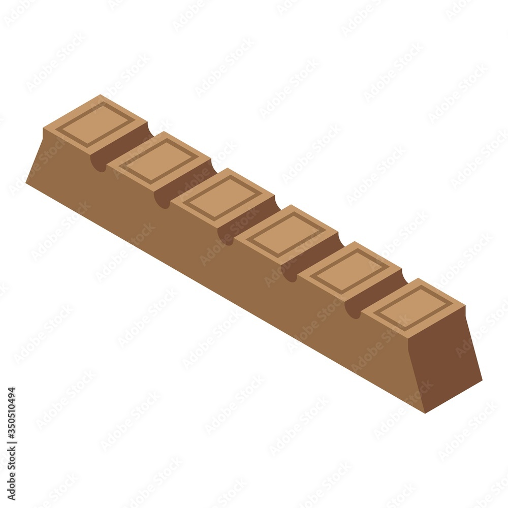 Poster chocolate bar line icon. isometric of chocolate bar line vector icon for web design isolated on whit