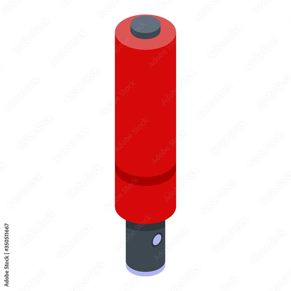 Poster red folded umbrella icon. isometric of red folded umbrella vector icon for web design isolated on wh