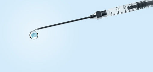 sensor im tropfen eines impfstoffes