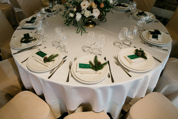 winter wedding decoration table