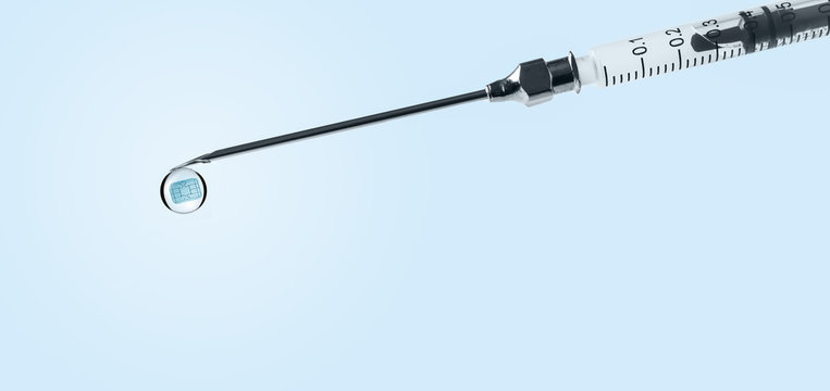 sensor im tropfen eines impfstoffes - Powered by Adobe