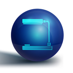 Blue Table lamp icon isolated on white background. Table office lamp. Blue circle button. Vector