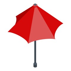 Woman red umbrella icon. Isometric of woman red umbrella vector icon for web design isolated on white background