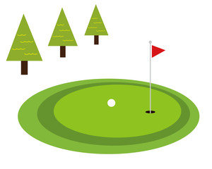 ゴルフ　ボール　グリーン