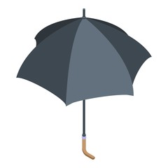 Black classic umbrella icon. Isometric of black classic umbrella vector icon for web design isolated on white background