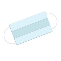 Medical face mask, flat vector on white background