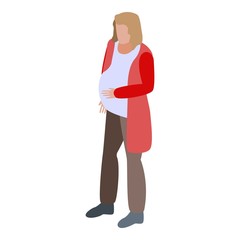 Young pregnant girl icon. Isometric of young pregnant girl vector icon for web design isolated on white background
