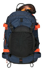 Navy blue / orange backpack with clipping path